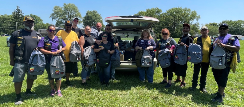 The Roadrunners Motorcycle Club partner with HACR for Backpack Event.