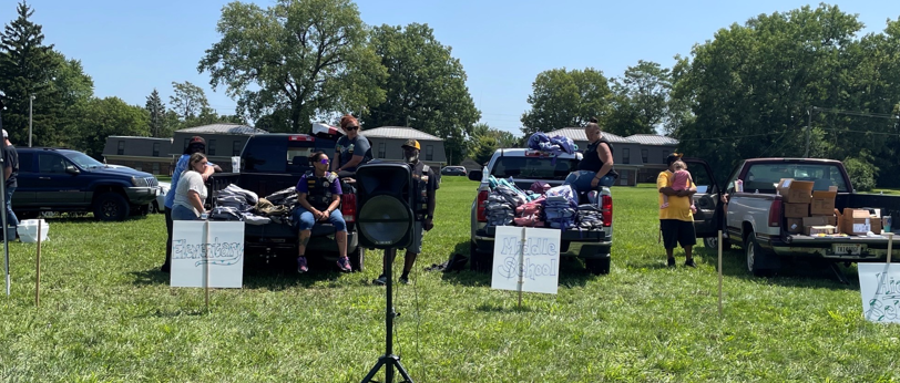 Motorcycle Club partners with HACR for Backpack Event.